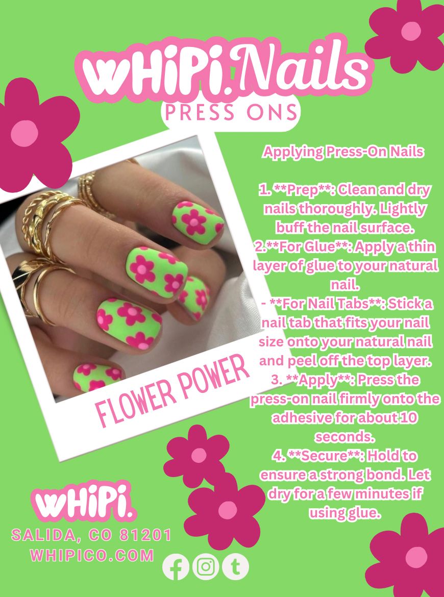 wHiPi. Press On Nails - Flower Power