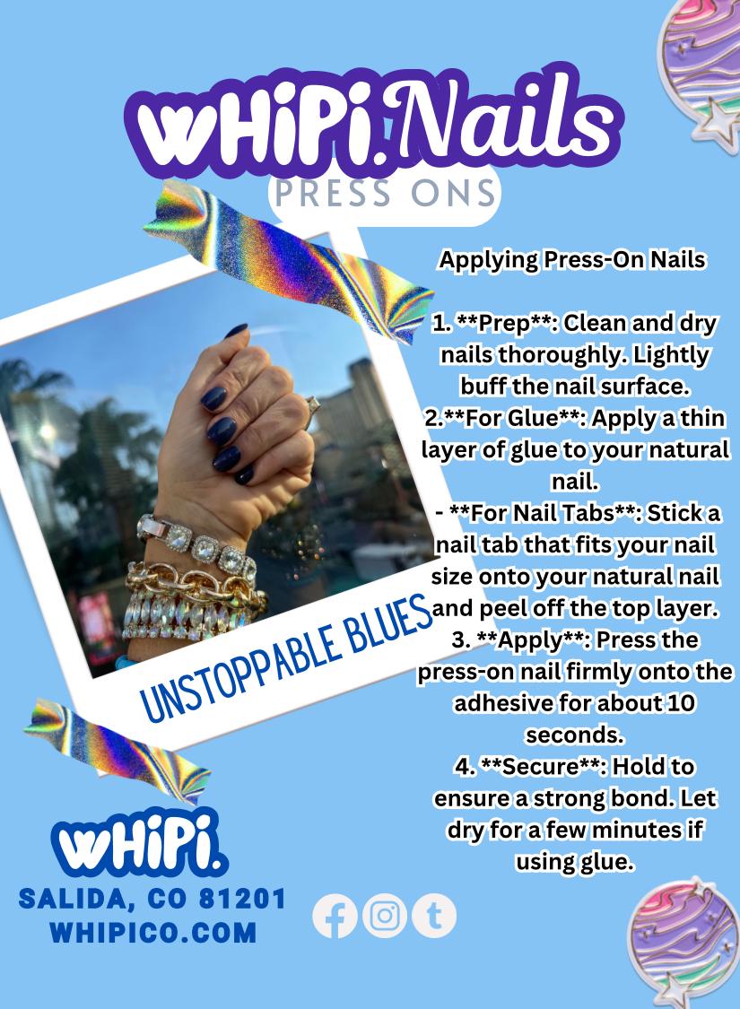 wHiPi. Press On Nails- Unstoppable Blues