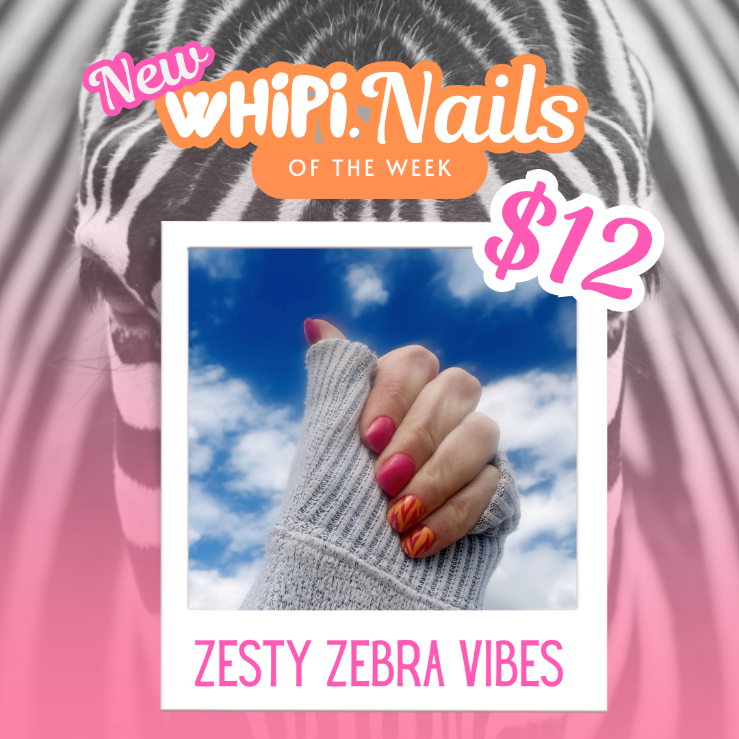 wHiPi. Press On Nails - Zesty Zebra Vibes