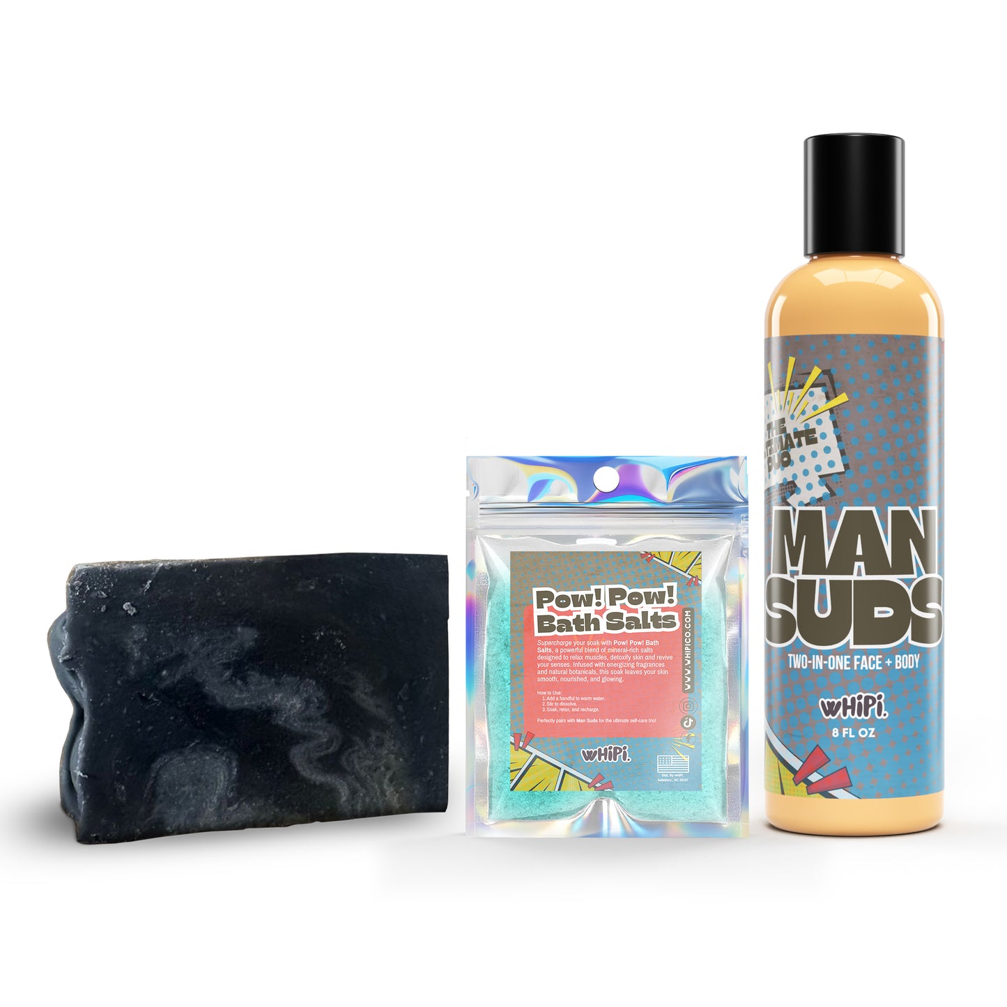 Men's Triple Threat - Man Suds, Man Bar & Pow! Pow! Bath Salts