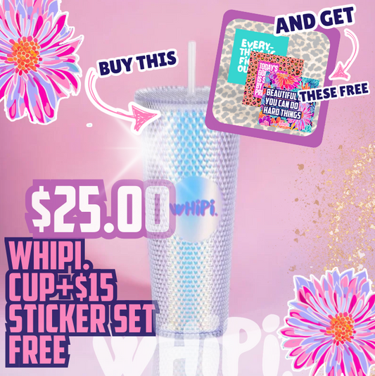 wHiPi. Studded Holographic Tumbler + FREE Stickis!