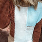 Color Block Round Neck Long Sleeve Sweater