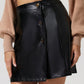 Buttoned High Rise Mini Skirt