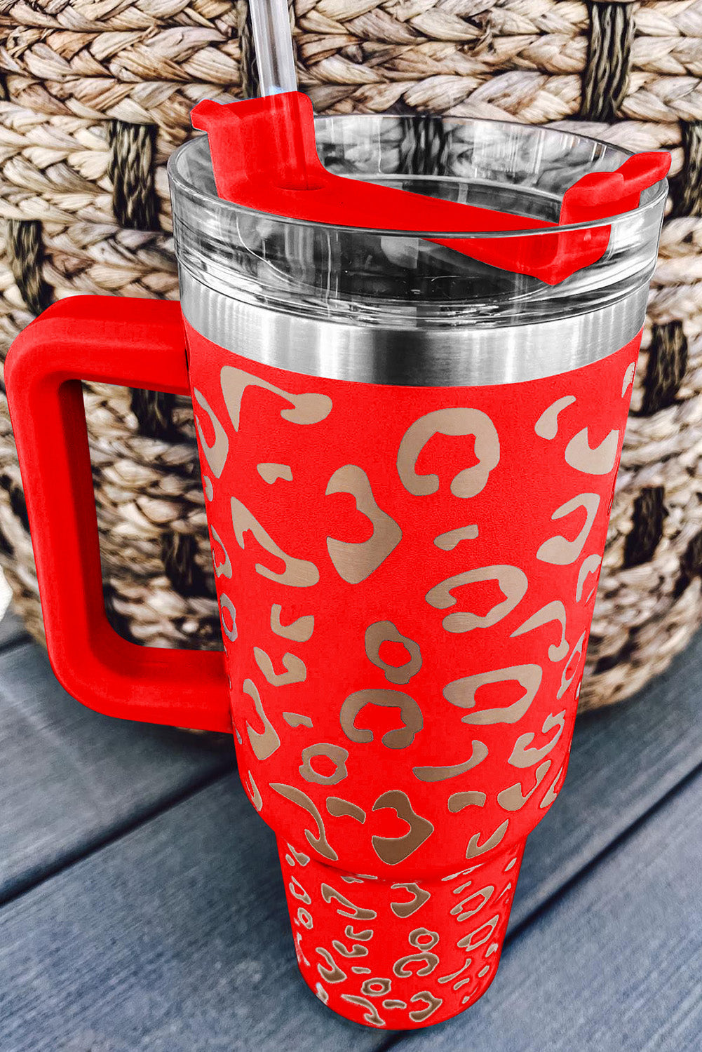 White Leopard Spotted 304 Stainless Double Insulated Cup 40oz