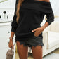 Off-Shoulder Long Sleeve Sweater