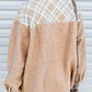 Pocketed Plaid Collared Neck Sherpa Jacket