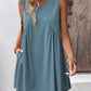 Ruched V-Neck Sleeveless Mini Dress