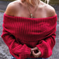 Off-Shoulder Long Sleeve Sweater