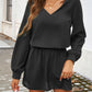 Devine Cutout V-Neck Long Sleeve Mini Dress