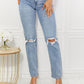 Kancan High Rise Distressed Slim Straight Jeans