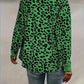 Full Size Leopard Collared Neck Button Up Long Sleeve Jacket