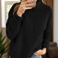 Fuzzy Turtleneck Long Sleeve Sweatshirt