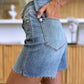 Judy Blue Full Size High Waist Raw Hem Denim Shorts