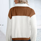 Corduroy Contrast Patchwork Fuzzy Jacket