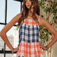 ADORA Plaid Tiered Babydoll Cami