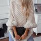 Fuzzy Trim Texture Three-Quarter Sleeve Poncho