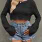 Round Neck Long Sleeve Cropped Sweater