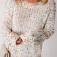 Confetti Round Neck Dropped Shoulder Sweater