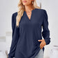 V-Neck Puff Sleeve Blouse