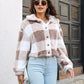 Plaid Dropped Shoulder Buttoned Jacket