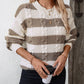 Striped Round Neck Long Sleeve Sweater