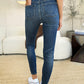 Judy Blue Full Size Mid Waist Distressed Slim Jeans