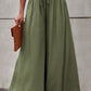 Drawstring Waist Wide Leg Pants