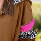 Leopard Zip Up Long Sleeve Hooded Jacket