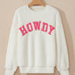 HOWDY Patched Round Neck Sherpa Sweatshirt