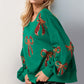 Sequin Bow Dropped Shoulder Sweatshirt