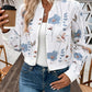 Printed Zip Up Long Sleeve Jacket