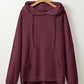 Red Dahlia Waffle Knit Fleece Lined High Low Oversized Hoodie