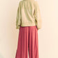 Davi & Dani Smocked Waist Flower Patch Wide Leg Pants