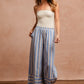 BiBi Striped Wide Leg Pants with Pockets