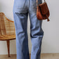 Distressed Straight Leg Jeans with Pockets