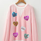 Valentine’s Day Sequin Heart Long Sleeve Sweatshirt