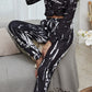 Tie-Dye Round Neck Top and Drawstring Waist Joggers Lounge Set