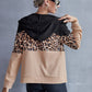 Ivy Lane Drawstring Leopard Zip Up Hooded Jacket