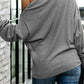 Single Shoulder Long Sleeve Sweatshirt with Zip