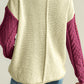 Double Take Full Size Color Block Drop Shoulder Sweater