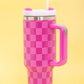 Checkered Stainless Steel Tumbler Cup 40oz