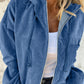 Drawstring Zip Up Long Sleeve Hooded Jacket