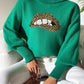 Lip Turtleneck Long Sleeve Sweater