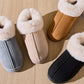 Faux Fur Round Toe Platform Slippers