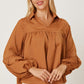 Balloon Sleeve Collared Neck Blouse