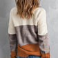 Color Block Dropped Shoulder Sweater