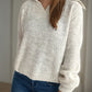 Collared Neck Long Sleeve Sweater