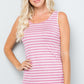 Celeste Full Size Backside Bow Tie Striped Tank