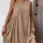 Ruched V-Neck Sleeveless Mini Dress