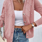 Beaded V-Neck Button Up Long Sleeve Cardigan